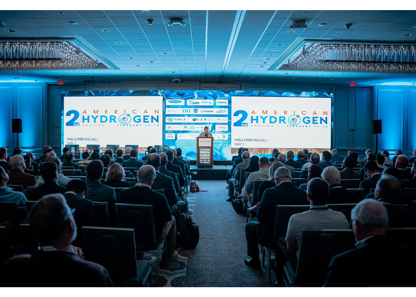 Forum Chairwoman Rakhi Oli's welcoming the attendees with her opening speech at the second American Hydrogen Forum.