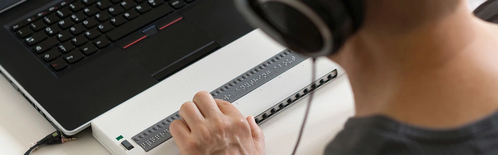 person using screen reader
