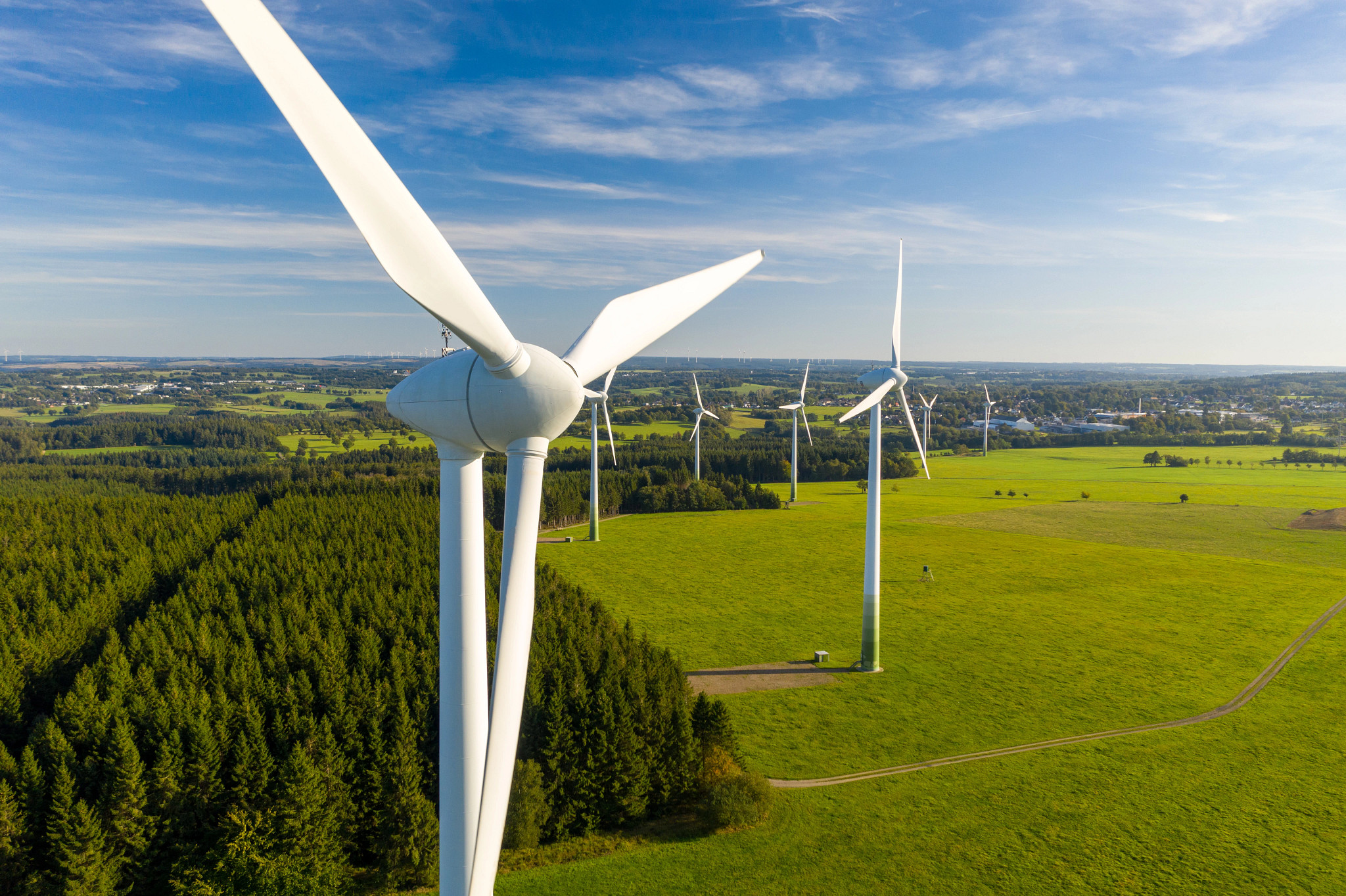 wind energy power turbine electricity windmill sky environment green alternative generator farm ecology renewable blue landscape mill field nature environmental turbines propeller technology electric wind farm, FLO-0086