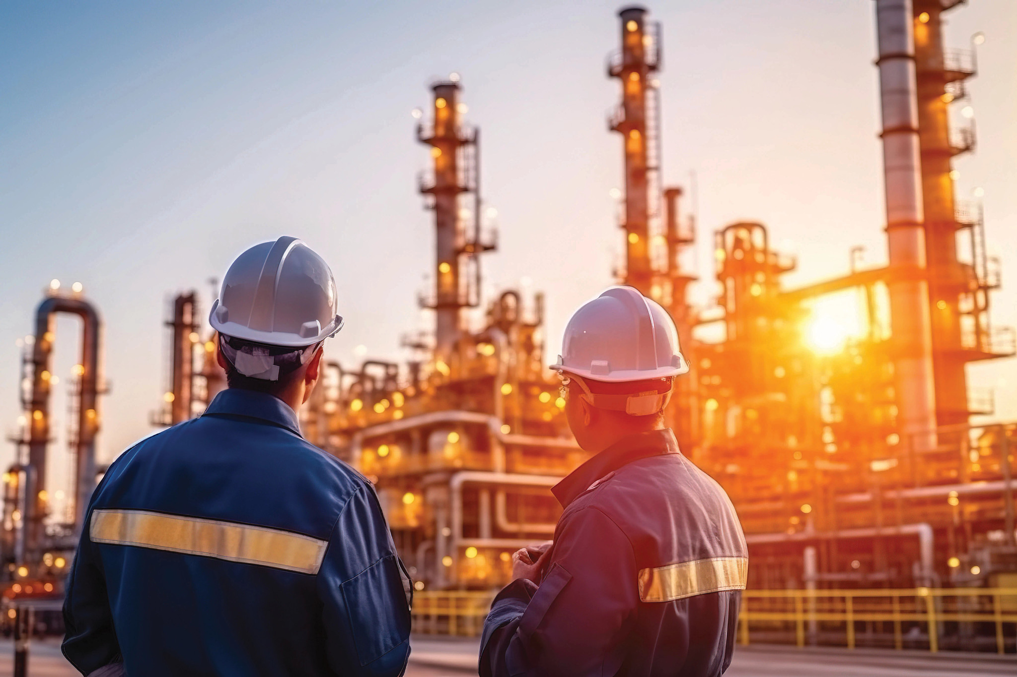 Oil refinery engineers