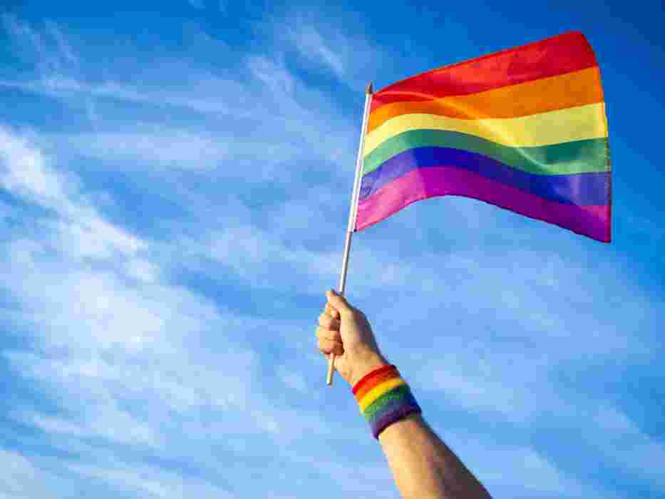 يد تحمل علم فخر المثليين