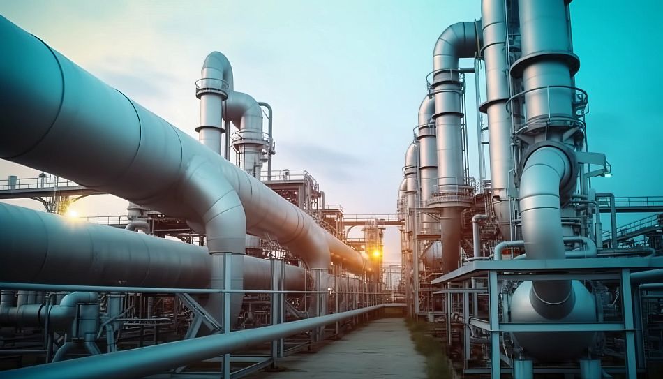 industry industrial factory plant refinery gas pipe oil steel chemical energy old equipment power technology steam blue metal sky pipeline manufacturing boat petrochemical tank tower
